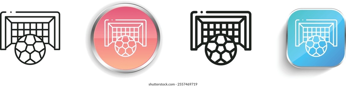 football goal icon. Thin Linear, Regular and Button Style Design Isolated On White Background