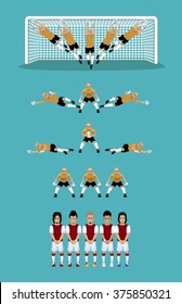 Fútbol, Pieza vectorial de acción del guardián del gol. - vector