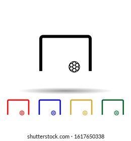 football goal multi color style icon. Simple glyph, flat vector of web icons for ui and ux, website or mobile application