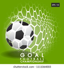 football goal net championship background green vector illustration eps 10