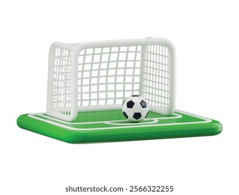 Football goal post with football icon 3d render