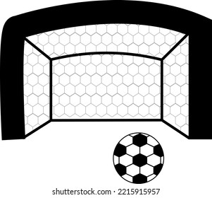 football goal post vector glyph net black nad white 