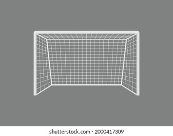 Football goal or soccer goal. flat desain vector illustration isolated on grey background.