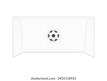 Football Goal or Soccer Goal Post in Stadium. Vector Illustration Isolated on White Background. 