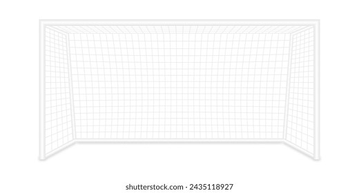 Football Goal or Soccer Goal Post in Stadium. Vector Illustration Isolated on White Background. 