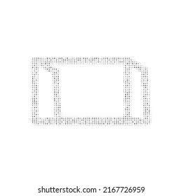 The football goal symbol filled with black dots. Pointillism style. Vector illustration on white background