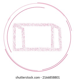 The football goal symbol filled with pink dots. Pointillism style. Vector illustration on white background