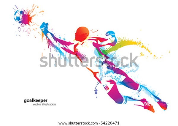 サッカーのゴールキーパーがボールを捕まえる ベクターイラスト のベクター画像素材 ロイヤリティフリー