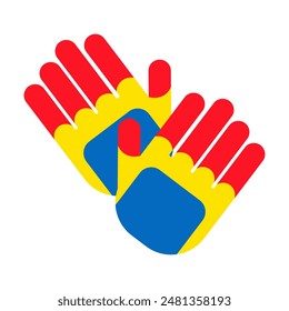 football goalkeeper gloves icon object cartoon, sticker flat vector