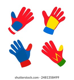 football goalkeeper gloves icon object cartoon, sticker flat vector