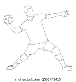 Football Goalkeeper line art vector design. Football Goalkeeper outline illustration design.