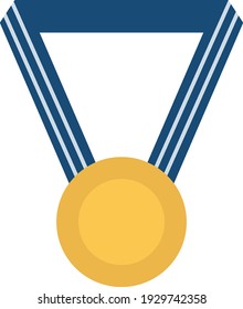 Football Golden Medal, Illustration, Vector On White Background.