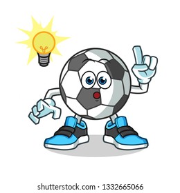 football got an idea mascot vector cartoon illustration