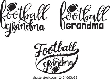 Football grandma, american football, football love, football family vector illustration file svg