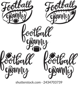 Football Granny, american football, football love, football family vector illustration file svg