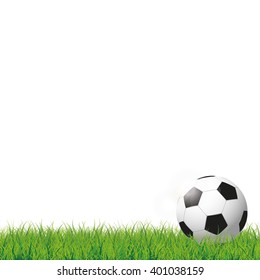 Football in grass on the bokeh background. Eps 10 vector file.