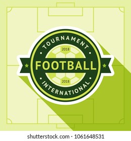 Football green badge, vector illustration on a green background