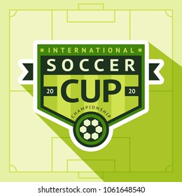 Football green badge, vector illustration on a green background