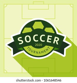 Football green badge, vector illustration on a green background