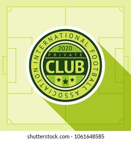Football green badge, vector illustration on a green background