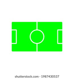 Football green field flat design icon.