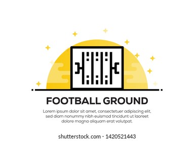 FOOTBALL GROUND ICON AND ILLUSTRATION CONCEPT