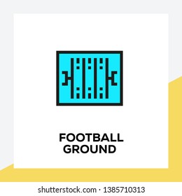 FOOTBALL GROUND LINE ICON SET