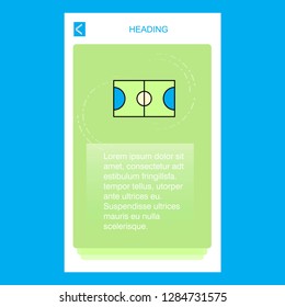 Football ground  mobile vertical banner design design. Vector