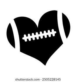 Football heart with love sign