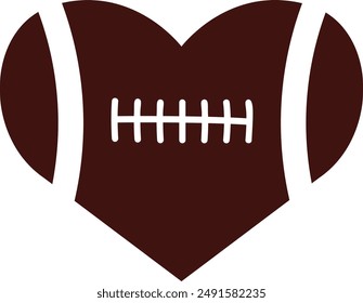 Football heart on transparent background. Vector illustration