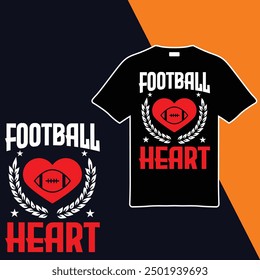 
Football Heart .T-shirt Design. Vector Illustration.