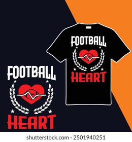 
Football Heart .T-shirt Design. Vector Illustration