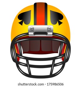 Football helmet with ace of spades