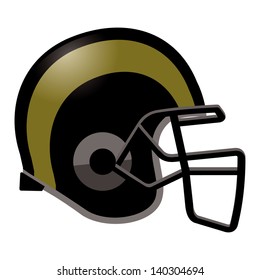 Football Helmet In Black And Gold Color
