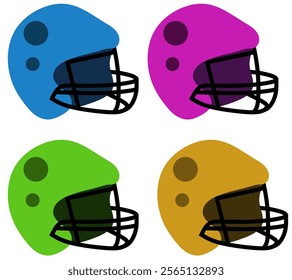 football helmet colorfull vector illustration.