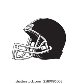 Football helmet design concept. American football helmet simple illustration, vector.