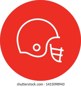 Football Helmet Face Mask Outline Icon