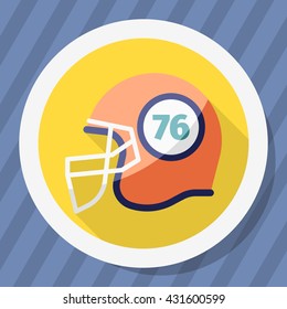 Football helmet flat  icon with long shadow,eps10