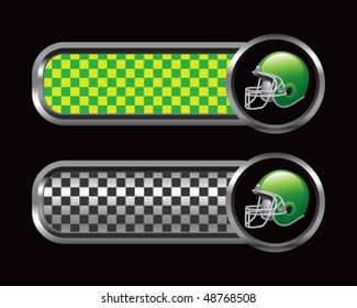 capacete de futebol verde e preto tabulações quadriculadas