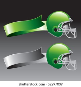 football helmet green and gray ribbons