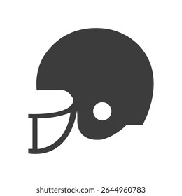 Football Helmet Icon Black and White Vector Graphic