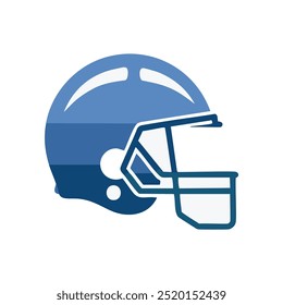 Football helmet icon. Blue football helmet icon, ideal for sports, game, and competition visuals.