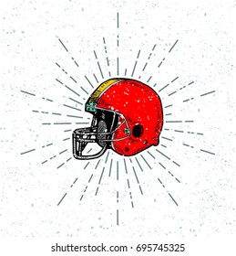 Football helmet icon, Illustration on the white background.