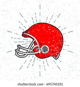 Football helmet icon, Illustration on the white background.