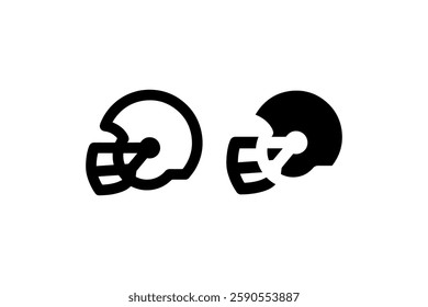 Football helmet icon in outline and solid Vector