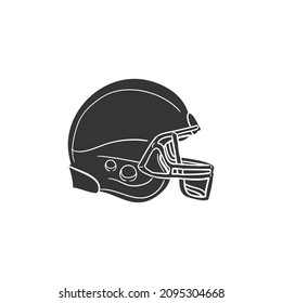 Football Helmet Icon Silhouette Illustration. Sport Safety Protect Vector Graphic Pictogram Symbol Clip Art. Doodle Sketch Black Sign.