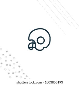 Football helmet isolated line icon for web and mobile