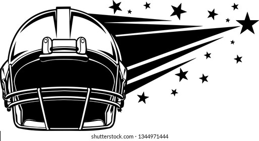 Football Helmet Motion Moving Effect With Speed Line Trails