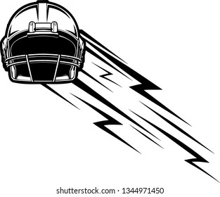 Football Helmet Motion Moving Effect With Speed Line Trails