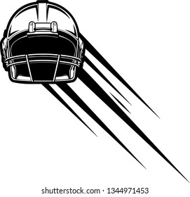 Football Helmet Motion Moving Effect With Speed Line Trails